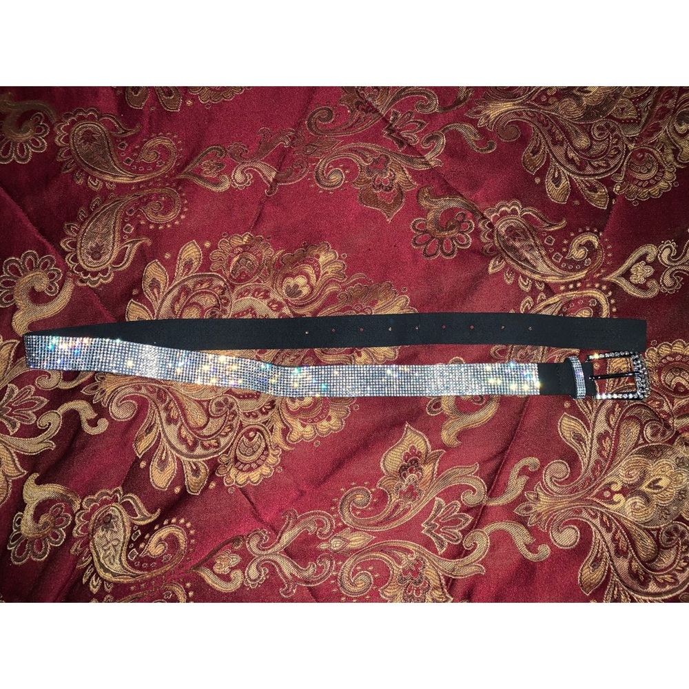 Silver Rhinestone belt with Rhinestone belt buckle